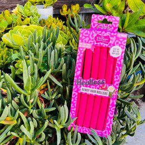 Heatless Bendy Hair Rollers Curlers Waver 12 pc, Pink